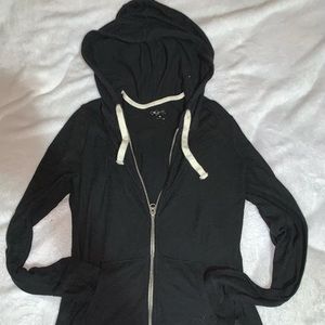Thin black zip up hoodie